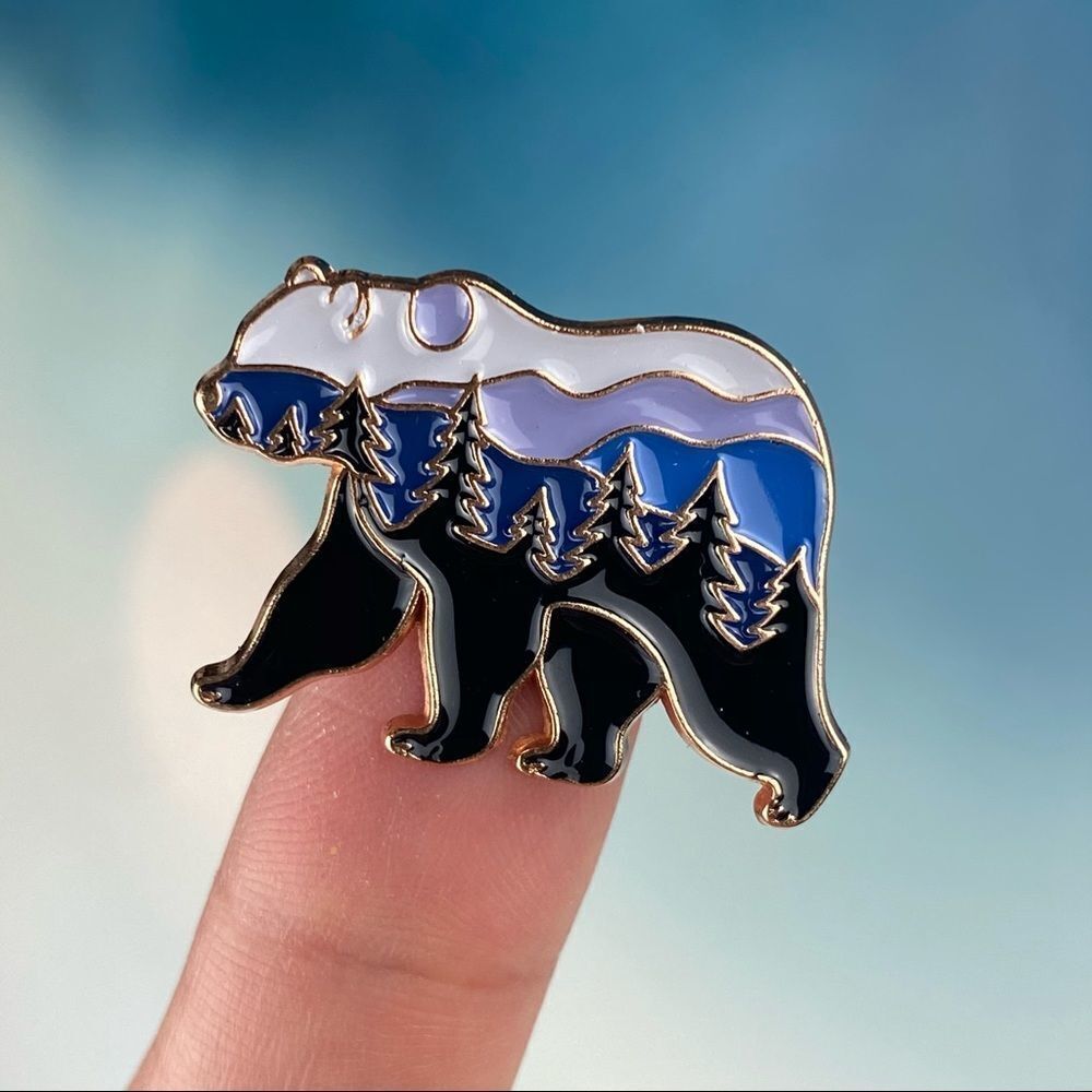 Forest Bear Enamel Pin/ Brooch Lapel